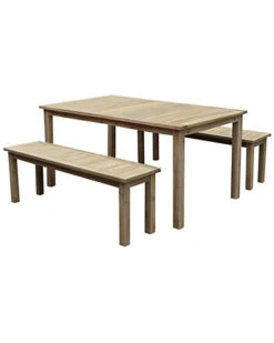 Agua 3pc Dining Bench Set Home