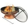 30in Fire Pit Steel With Copper Finish With Handles And Spark Screen Home