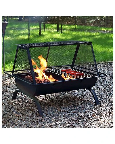 36in Fire Pit Steel Northland Grill With Spark Screen And Vinyl Cover Home 2 36in Fire Pit Steel Northland Grill With Spark Screen And Vinyl Cover Home - Image 2