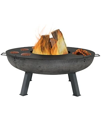 40in Fire Pit Cast Iron Wood-Burning Fire Bowl With Coo Ledge Home 1 40in Fire Pit Cast Iron Wood-Burning Fire Bowl With Coo Ledge Home