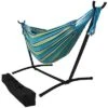 Brazilian Double 2-Person Hammock W/ Portable Stand & Case Home