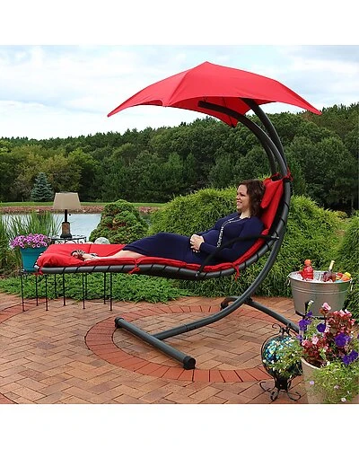 Hanging Floating Chaise Lounge Patio Swing Chair With Canopy Home 2 Hanging Floating Chaise Lounge Patio Swing Chair With Canopy Home - Image 2