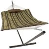 Cotton Rope Hammock W/ 12' Steel Stand Home