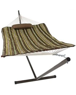 Cotton Rope Hammock W/ 12' Steel Stand Home
