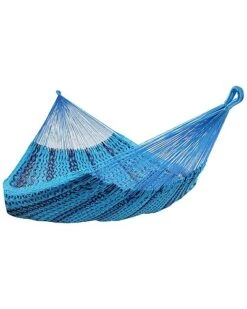 Mayan Family Hammock XXL Blue Handwoven Thick Cord Home