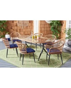 Safavieh Genser Outdoor 7pc Dining Set Home -Home Furnishing Store 3070829004 RLLD 3