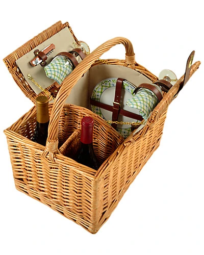 Vineyard Gazebo Print Picnic Basket For Two Home 4 Vineyard Gazebo Print Picnic Basket For Two Home - Image 4
