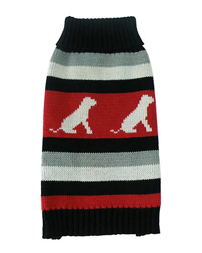 Dog Patterned Stripe Fashion Ribbed Turtle Neck Home 1 Dog Patterned Stripe Fashion Ribbed Turtle Neck Home